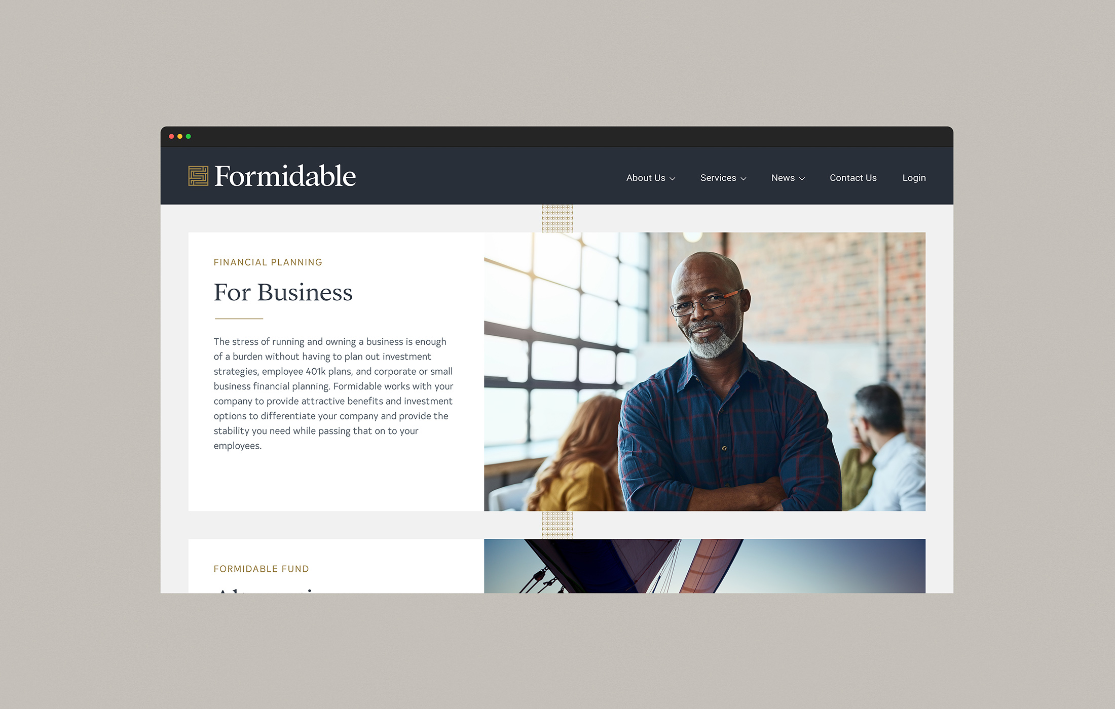 Formidable Asset Management website financial planning for business