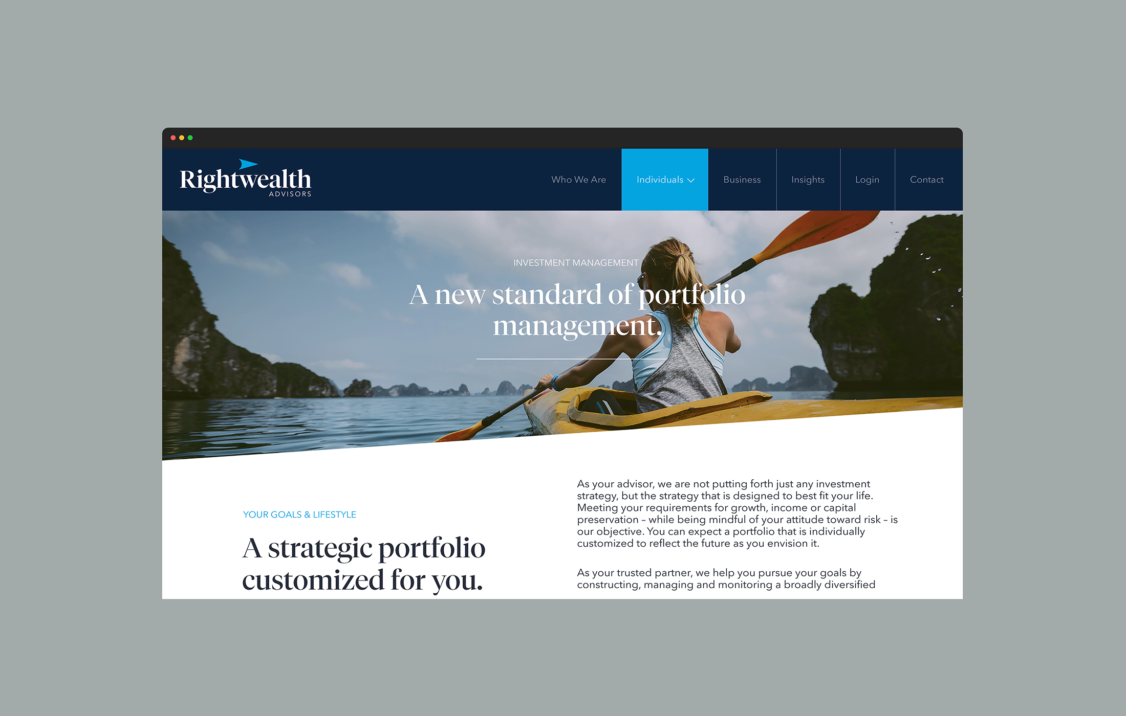 Rightwealth Advisors investment management page