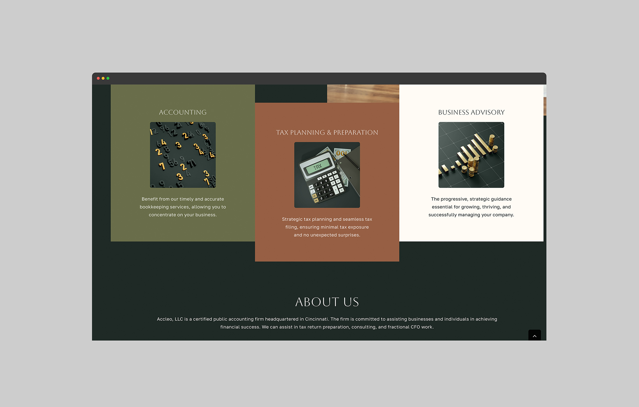 Accleo website design page 2