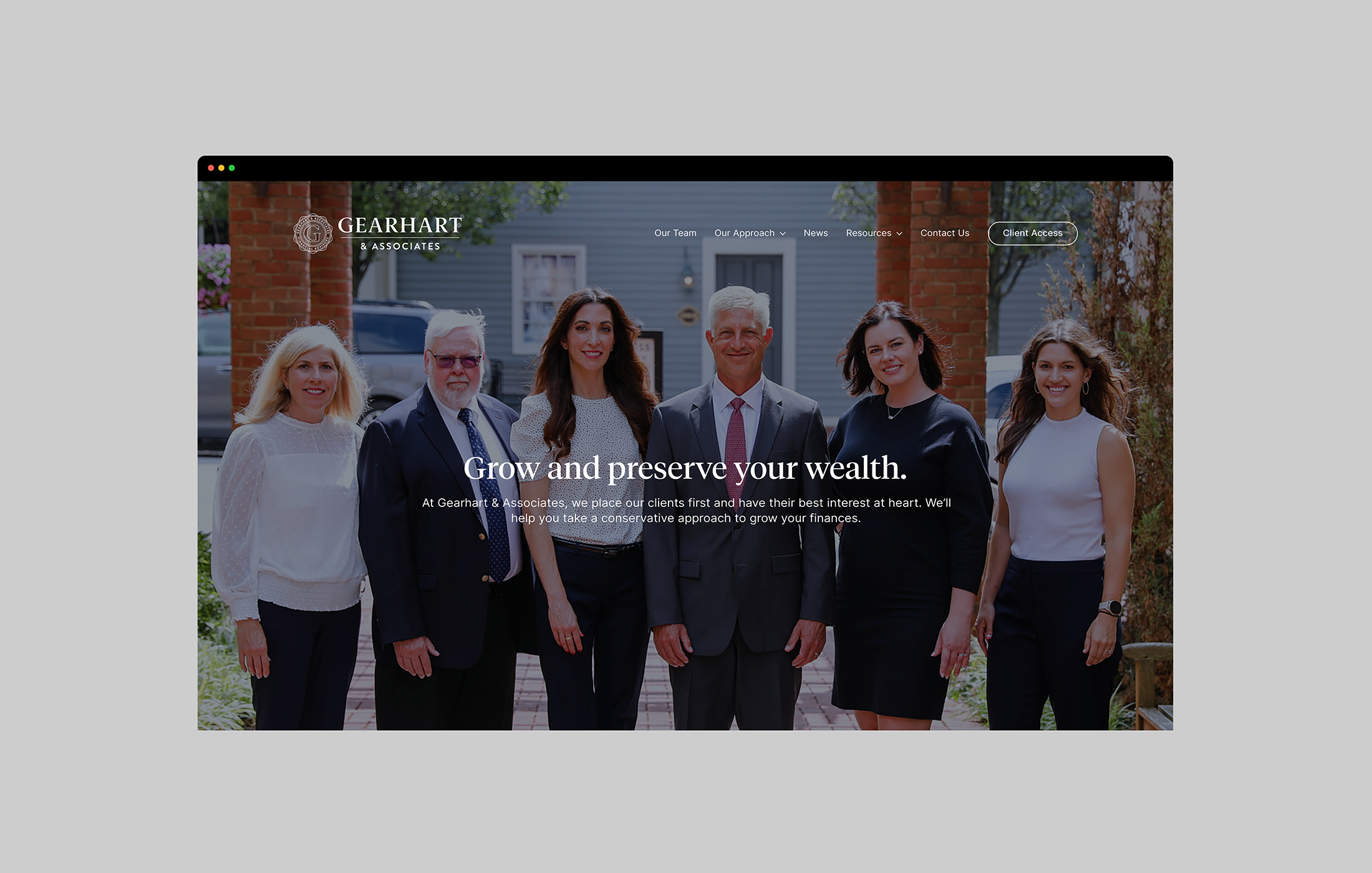 Gearhart & Associates website design home page