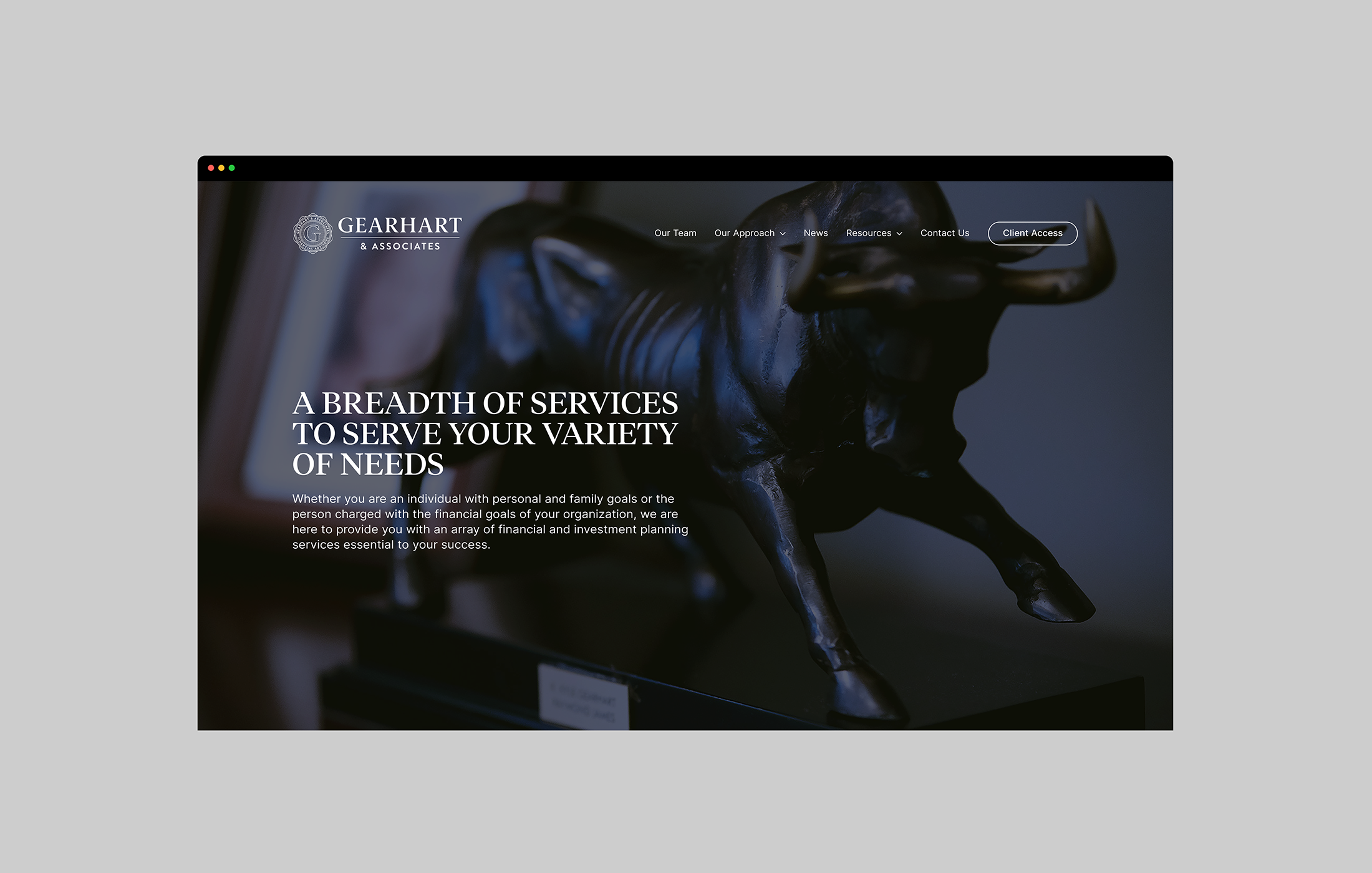 Gearhart & Associates website design approach page