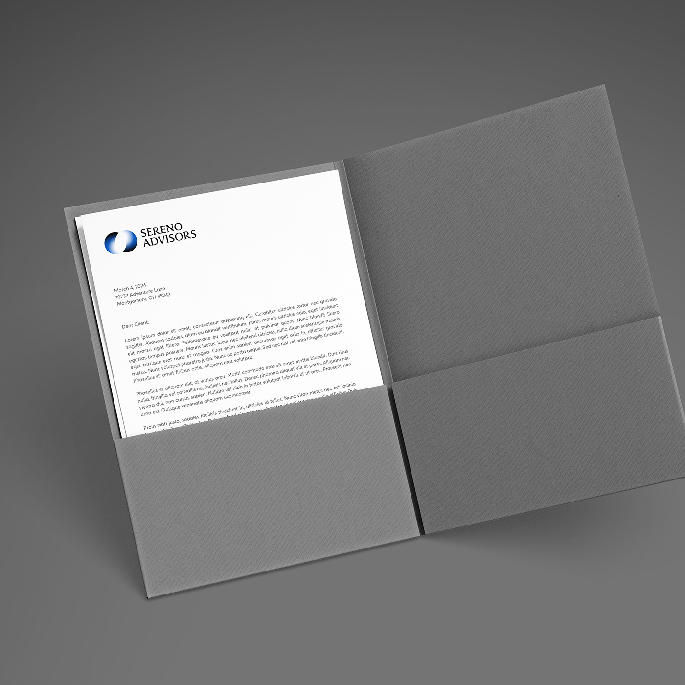 sereno advisors brand identity folder